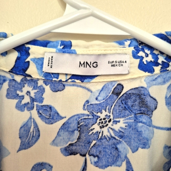 Mango Blue & White Floral Sleeveless Maxi Dress – Size Small (US 4) - Picture 4 of 7